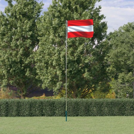 Mástil y bandera de Austria aluminio 5,55 m de vidaXL, Banderas y mangas de viento - Ref: Foro24-3147132, Precio: 106,59 €, D...