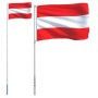 Mástil y bandera de Austria aluminio 5,55 m de vidaXL, Banderas y mangas de viento - Ref: Foro24-3147132, Precio: 106,59 €, D...