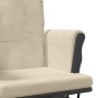 Sillón de lactancia con taburete tela blanco crema de vidaXL, Mecedoras - Ref: Foro24-351668, Precio: 227,70 €, Descuento: %