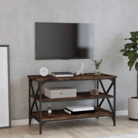 Smoked oak plywood TV cabinet 80x40x50 cm by vidaXL, Side tables - Ref: Foro24-825789, Price: 46,77 €, Discount: %