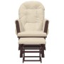 Sillón de lactancia con taburete tela blanco crema de vidaXL, Mecedoras - Ref: Foro24-351665, Precio: 277,99 €, Descuento: %