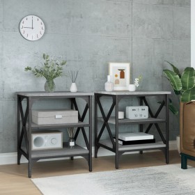 Side tables 2 units gray Sonoma wood 40x42x50 cm by vidaXL, Side tables - Ref: Foro24-825779, Price: 50,70 €, Discount: %