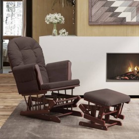 Nursing chair with brown fabric stool by vidaXL, Rocking chairs - Ref: Foro24-351664, Price: 239,70 €, Discount: %