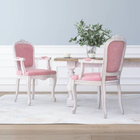 Sillas de comedor terciopelo rosa 62x59,5x100,5 cm de vidaXL, Sillas de comedor - Ref: Foro24-344469, Precio: 286,99 €, Descu...