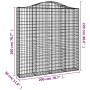 Gabion baskets 6 pcs arch shape iron 200x30x200/220 cm by vidaXL, Pots and planters - Ref: Foro24-3145539, Price: 747,99 €, D...