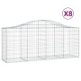 Gabion baskets 8 pcs arch shape iron 200x50x80/100 cm by vidaXL, Pots and planters - Ref: Foro24-3145625, Price: 609,16 €, Di...