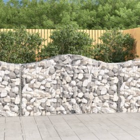 Gabion baskets 3 pcs arc shape iron 200x50x100/120cm by vidaXL, Pots and planters - Ref: Foro24-3145641, Price: 262,80 €, Dis...