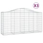 Gabion baskets 3 pcs arc shape iron 200x50x100/120cm by vidaXL, Pots and planters - Ref: Foro24-3145641, Price: 260,99 €, Dis...