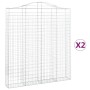 Gabion baskets 2 pcs arc shape iron 200x30x220/240 cm by vidaXL, Pots and planters - Ref: Foro24-3145556, Price: 258,25 €, Di...