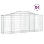 Gabion baskets 4 units arch shape iron 200x50x80/100 cm by vidaXL, Pots and planters - Ref: Foro24-3145621, Price: 300,48 €, ...