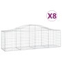 Gabion baskets 8 pcs arch shape iron 200x50x60/80 cm by vidaXL, Pots and planters - Ref: Foro24-3145604, Price: 537,31 €, Dis...