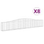 Gabion baskets 8 pcs arch shape iron 400x30x60/80 cm by vidaXL, Pots and planters - Ref: Foro24-3145806, Price: 873,89 €, Dis...