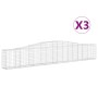 Gabion baskets 3 units arch shape iron 400x30x60/80 cm by vidaXL, Pots and planters - Ref: Foro24-3145801, Price: 319,31 €, D...