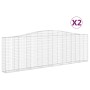 Gabion baskets 2 pcs arc shape iron 400x30x120/140cm by vidaXL, Pots and planters - Ref: Foro24-3145839, Price: 324,44 €, Dis...