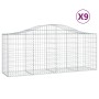 Gabion baskets 9 pcs arch shape iron 200x50x80/100 cm by vidaXL, Pots and planters - Ref: Foro24-3145626, Price: 674,47 €, Di...