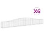 Gabion baskets 6 units arch shape iron 400x30x40/60 cm by vidaXL, Pots and planters - Ref: Foro24-3145791, Price: 559,36 €, D...