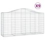 Gabionenkörbe 9 Stück Bogenform Eisen 200x50x100/120 cm von vidaXL, Töpfe und Pflanzgefäße - Ref: Foro24-3145647, Preis: 812,...