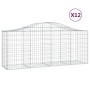 Gabion baskets 12 pcs arch shape iron 200x50x80/100 cm by vidaXL, Pots and planters - Ref: Foro24-3145629, Price: 912,74 €, D...