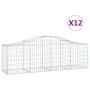 Gabion baskets 12 pcs arch shape iron 200x50x60/80 cm by vidaXL, Pots and planters - Ref: Foro24-3145608, Price: 806,99 €, Di...