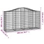 Gabion baskets 7 pcs arch shape iron 200x50x100/120 cm by vidaXL, Pots and planters - Ref: Foro24-3145645, Price: 618,26 €, D...