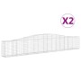 Gabion baskets 2 pcs arc shape iron 400x30x60/80 cm by vidaXL, Pots and planters - Ref: Foro24-3145800, Price: 213,58 €, Disc...