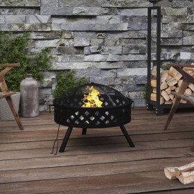 XXL steel brazier with poker 58 cm by vidaXL, Chimneys - Ref: Foro24-360062, Price: 94,17 €, Discount: %