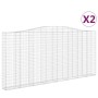 Gabion baskets 2 pcs arc shape iron 400x30x180/200 cm by vidaXL, Pots and planters - Ref: Foro24-3145878, Price: 457,96 €, Di...