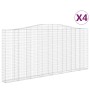 Gabion baskets 4 pcs arch shape iron 400x30x180/200 cm by vidaXL, Pots and planters - Ref: Foro24-3145880, Price: 871,71 €, D...