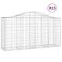 Gabion baskets 15 pcs arc shape iron 200x50x100/120cm by vidaXL, Pots and planters - Ref: Foro24-3145653, Price: 1,00 €, Disc...