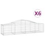 Gabion baskets 6 pcs arch shape iron 200x50x40/60 cm by vidaXL, Pots and planters - Ref: Foro24-3145581, Price: 340,32 €, Dis...