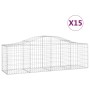 Gabion baskets 15 pcs arch shape iron 200x50x60/80 cm by vidaXL, Pots and planters - Ref: Foro24-3145611, Price: 973,92 €, Di...