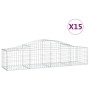 15 units of arched iron gabion baskets 200x50x40/60 cm by vidaXL, Pots and planters - Ref: Foro24-3145590, Price: 873,33 €, D...