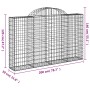 Gabion baskets 11 pcs arch shape iron 200x30x120/140 cm by vidaXL, Pots and planters - Ref: Foro24-3146140, Price: 901,29 €, ...