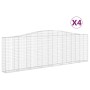 Gabion baskets 4 units arch shape iron 400x30x120/140 cm by vidaXL, Pots and planters - Ref: Foro24-3145841, Price: 652,02 €,...