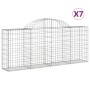 Gabion baskets 7 units, arched shape, iron, 200x30x80/100 cm by vidaXL, Pots and planters - Ref: Foro24-3146094, Price: 445,9...