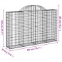 Gabion baskets 6 pcs arch shape iron 200x30x120/140 cm by vidaXL, Pots and planters - Ref: Foro24-3146135, Price: 508,41 €, D...