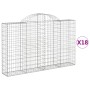 Gabionenkörbe 18 Stück Bogenform Eisen 200x30x120/140 cm von vidaXL, Töpfe und Pflanzgefäße - Ref: Foro24-3146145, Preis: 1,0...