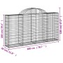 Gabion baskets 15 pcs arch shape iron 200x30x100/120 cm by vidaXL, Pots and planters - Ref: Foro24-3146123, Price: 1,00 €, Di...