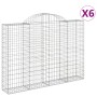 Cestas gaviones 6 uds forma de arco hierro 200x30x140/160 cm de vidaXL, Maceteros y jardineras - Ref: Foro24-3146156, Precio:...