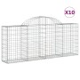 Gabion baskets 10 pcs arc shape iron 200x30x80/100 cm by vidaXL, Pots and planters - Ref: Foro24-3146097, Price: 599,91 €, Di...