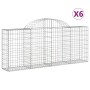 Gabion baskets 6 pcs arch shape iron 200x30x80/100 cm by vidaXL, Pots and planters - Ref: Foro24-3146093, Price: 394,65 €, Di...