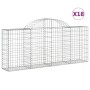 Gabion baskets 18 pcs arch shape iron 200x30x80/100 cm by vidaXL, Pots and planters - Ref: Foro24-3146103, Price: 1,00 €, Dis...