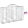 Gabion baskets 5 pcs arch shape iron 200x30x120/140 cm by vidaXL, Pots and planters - Ref: Foro24-3146134, Price: 438,55 €, D...