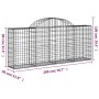 Gabion baskets 15 pcs arch shape iron 200x30x80/100 cm by vidaXL, Pots and planters - Ref: Foro24-3146102, Price: 898,85 €, D...