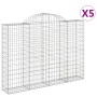 Gabion baskets 5 pcs arch shape iron 200x30x140/160 cm by vidaXL, Pots and planters - Ref: Foro24-3146155, Price: 468,05 €, D...