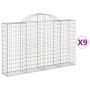 Gabion baskets 9 pcs arch shape iron 200x30x120/140 cm by vidaXL, Pots and planters - Ref: Foro24-3146138, Price: 761,57 €, D...