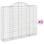 Gabion baskets 5 pcs arch shape iron 200x30x160/180 cm by vidaXL, Pots and planters - Ref: Foro24-3146176, Price: 497,48 €, D...