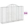 Gabion baskets 4 pcs arch shape iron 200x30x120/140 cm by vidaXL, Pots and planters - Ref: Foro24-3146133, Price: 323,31 €, D...