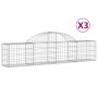 Gabion baskets 3 pcs arch shape iron 200x30x40/60 cm by vidaXL, Pots and planters - Ref: Foro24-3146048, Price: 125,25 €, Dis...