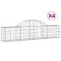 Gabion baskets 4 units arch shape iron 200x30x40/60 cm by vidaXL, Pots and planters - Ref: Foro24-3146049, Price: 166,21 €, D...